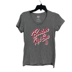 Boston Red Sox Graphic T Shirt Women’s Size Small  gray short sleeves MLB TEE